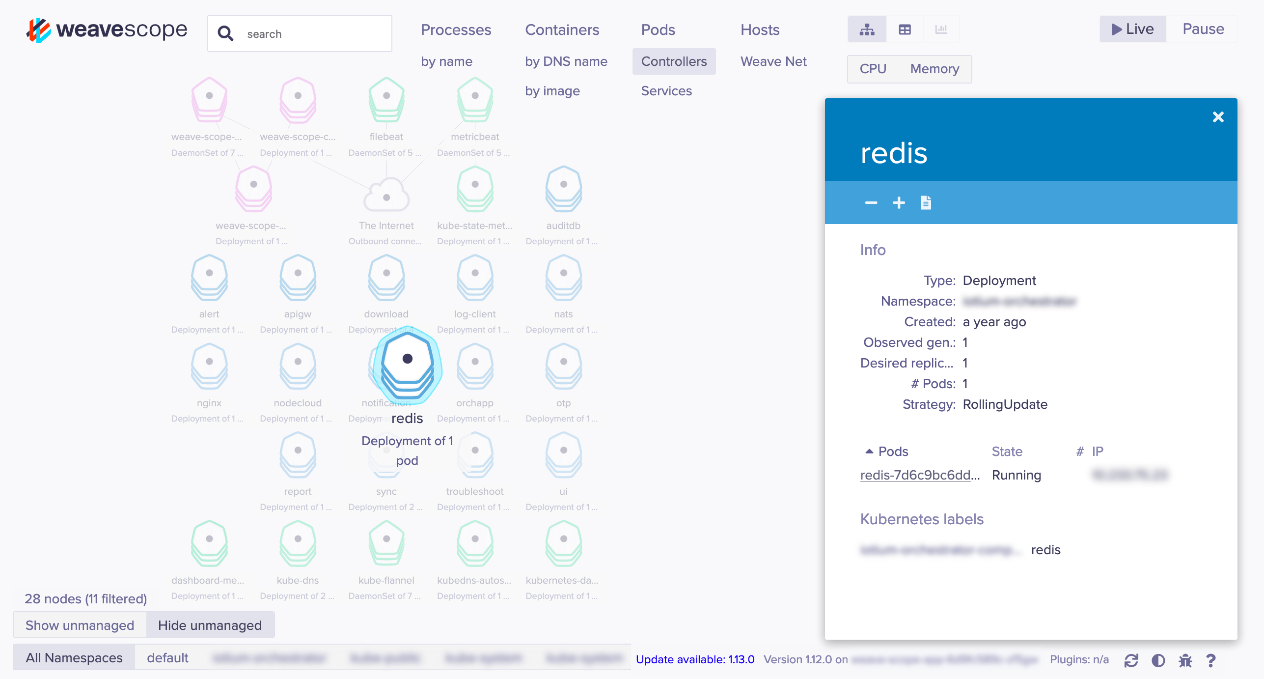 Example: Weave Scope Dashboards