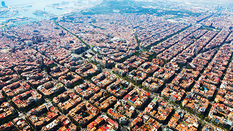 Barcelona drone view