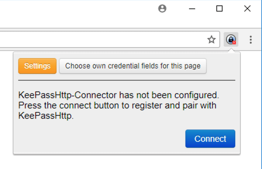 KeePassXC Connect Dialog