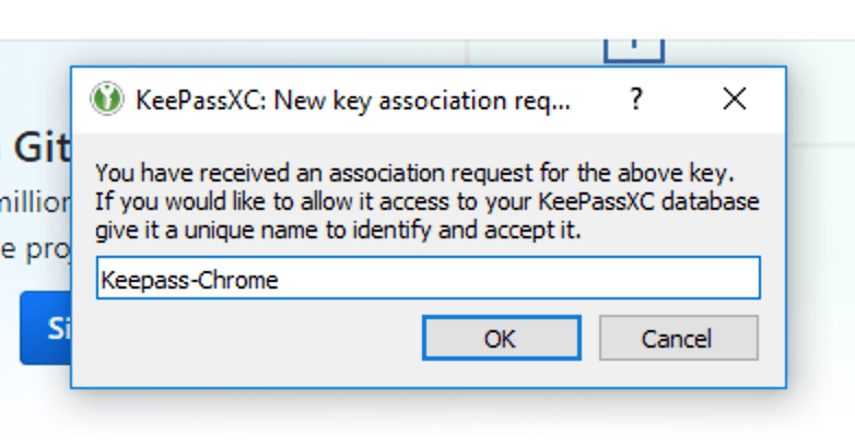 KeePassXC Accept Connection Dialog