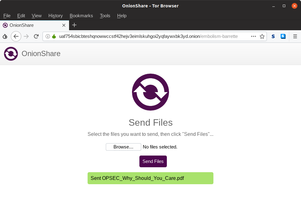 Receive mode Tor Browser