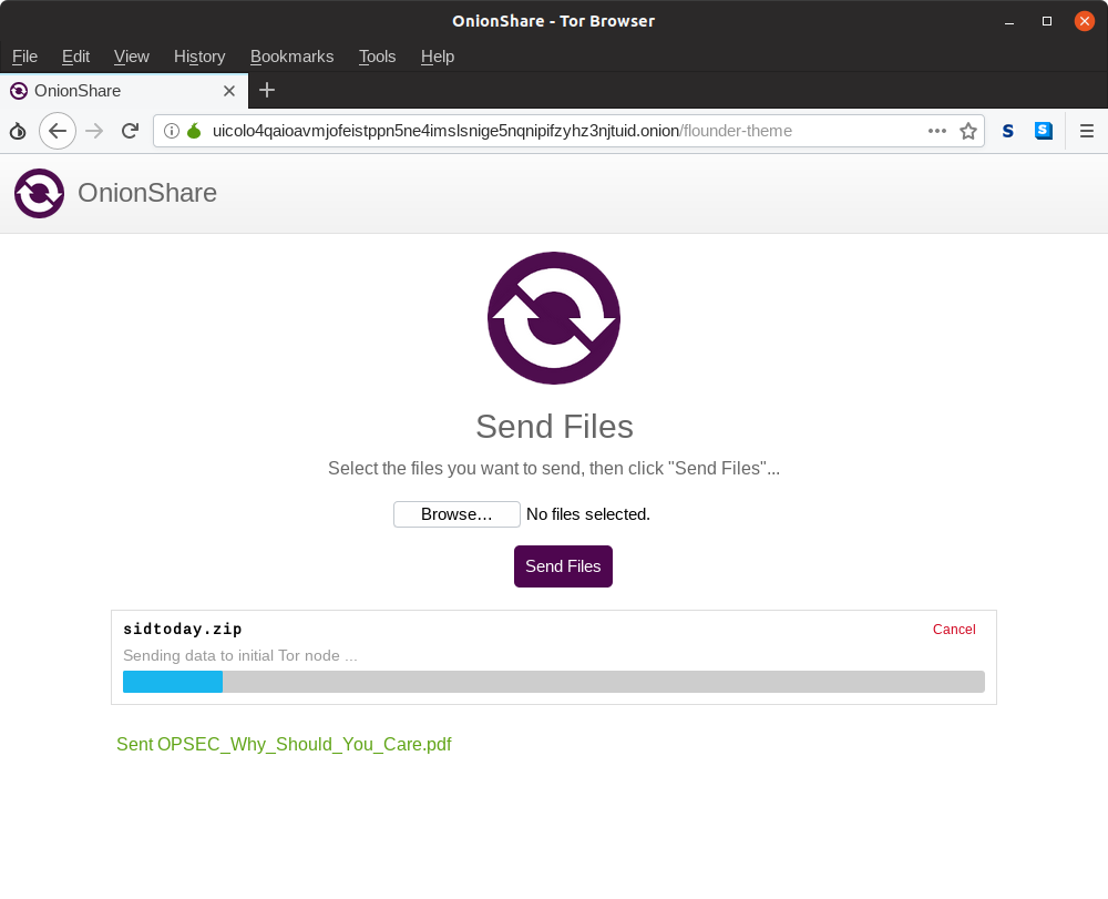 Receive mode Tor Browser