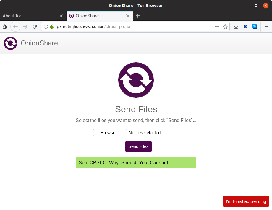 Receive mode Tor Browser