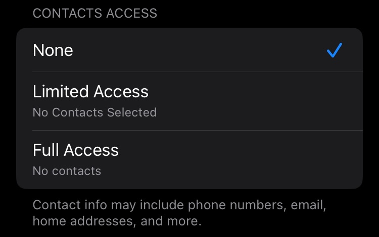 Contact Permissions