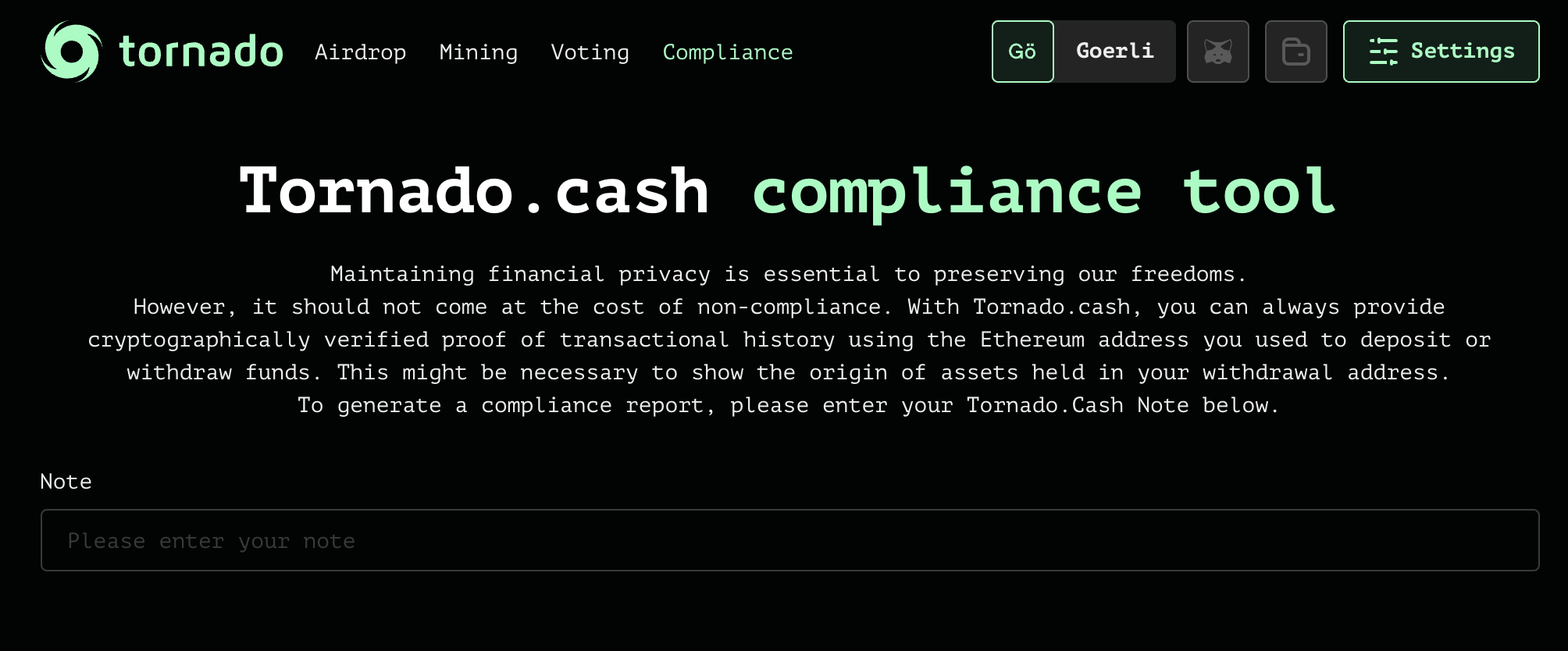 https://app.tornado.cash/compliance/