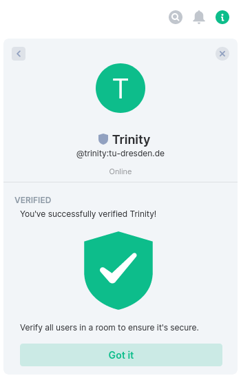 verification process was successful